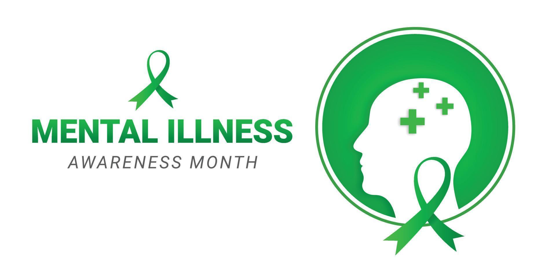 Mental illness awareness month illustration vector