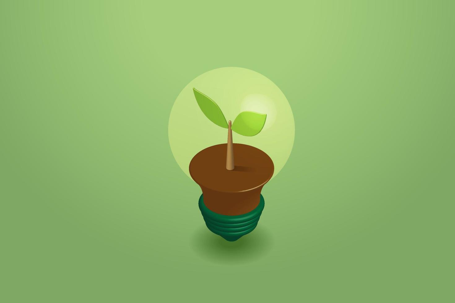 Light bulb with a tree sapling inside is growing. creative concept environmentally friendly energy vector