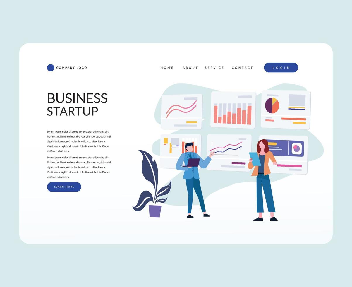 landing page website info graphic business planning vector