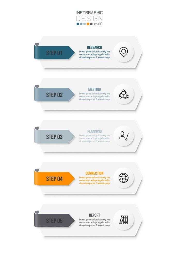 concepto de negocio de plantilla infográfica con flujo de trabajo. vector