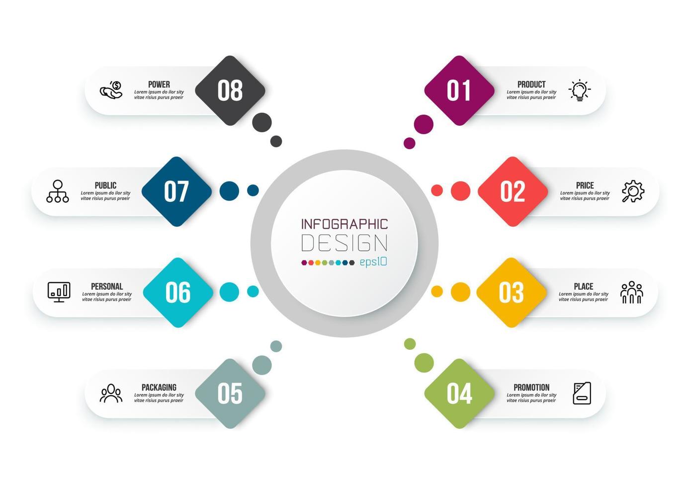 Infographic template business concept with diagram. vector