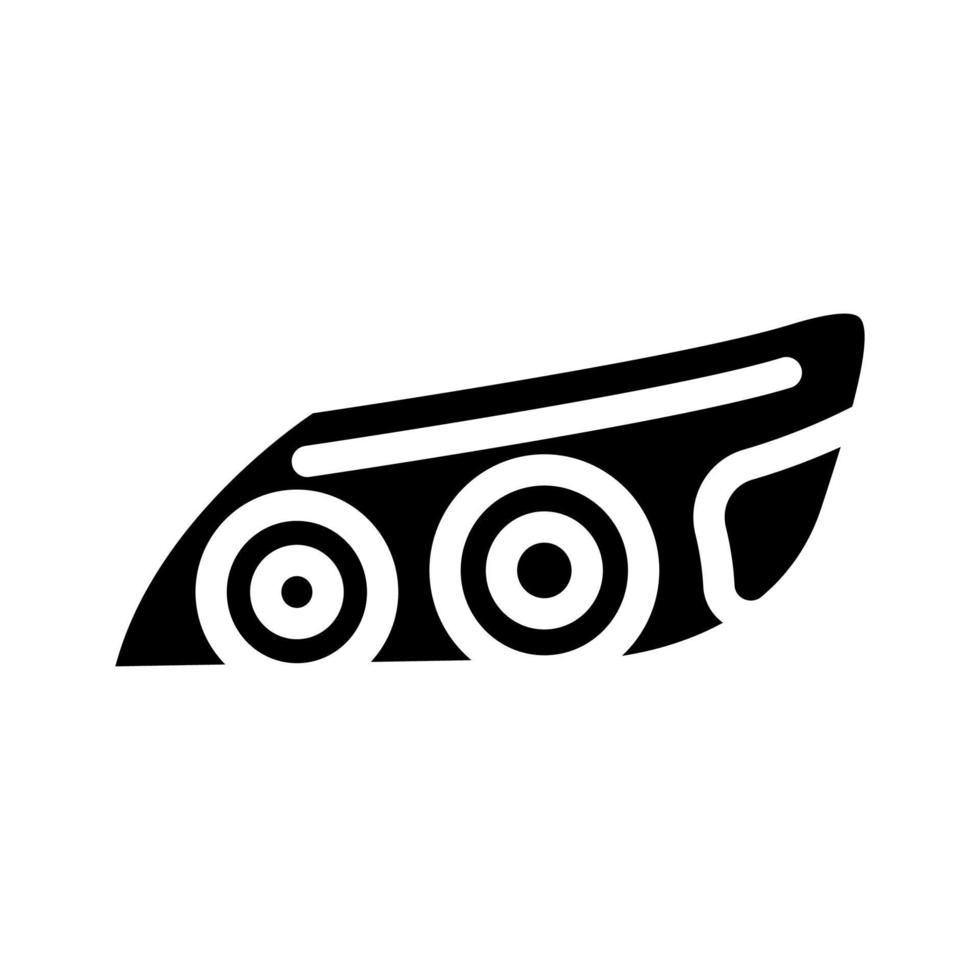 headlight car glyph icon vector illustration