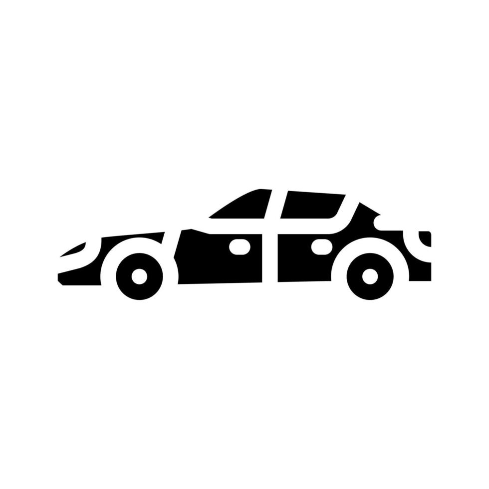 sedan car body type glyph icon vector illustration