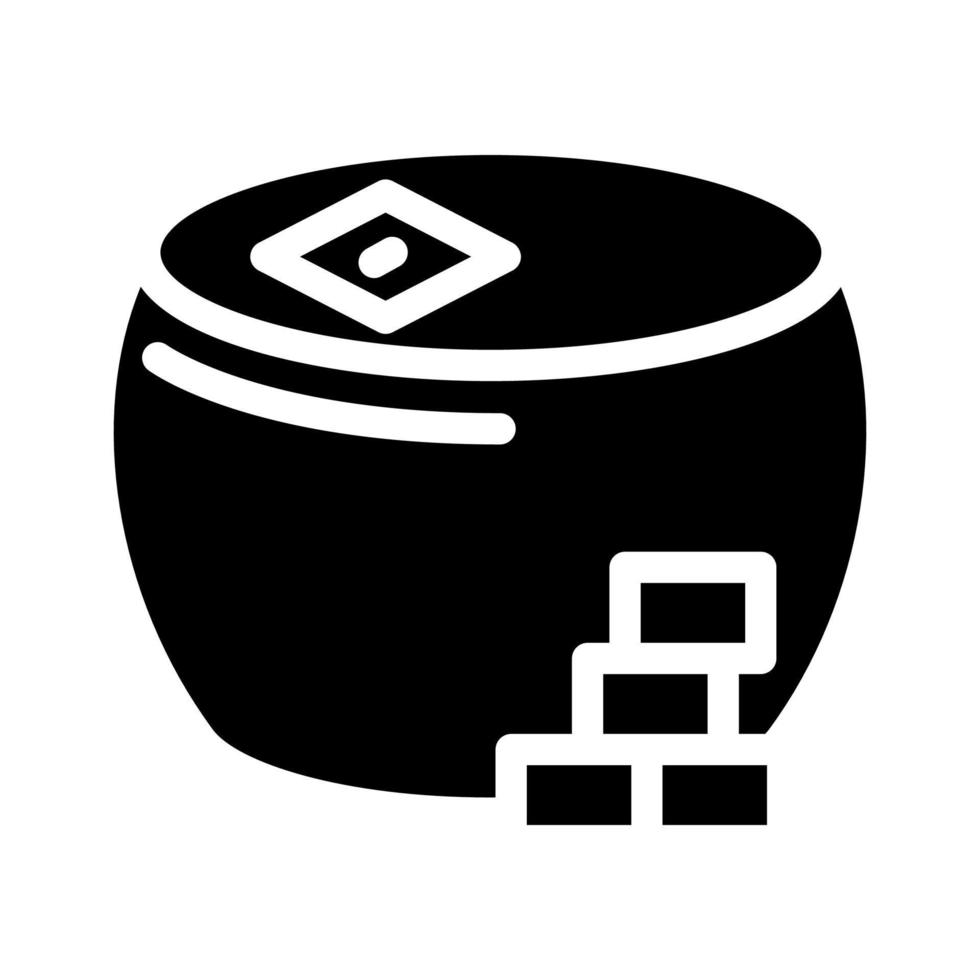 hard cheese glyph icon vector illustration