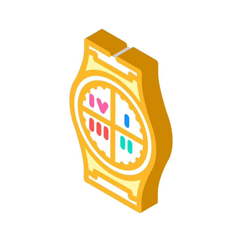 dividing hour into stages isometric icon vector illustration