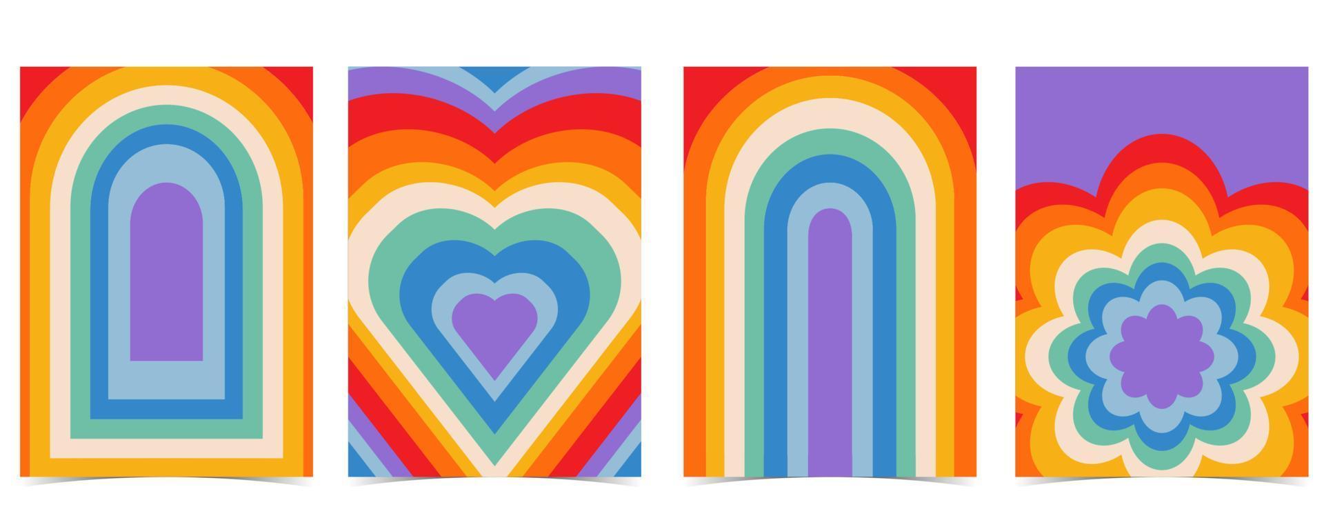 Retro 70s and 80s teenager background design in pop and groovy style vector