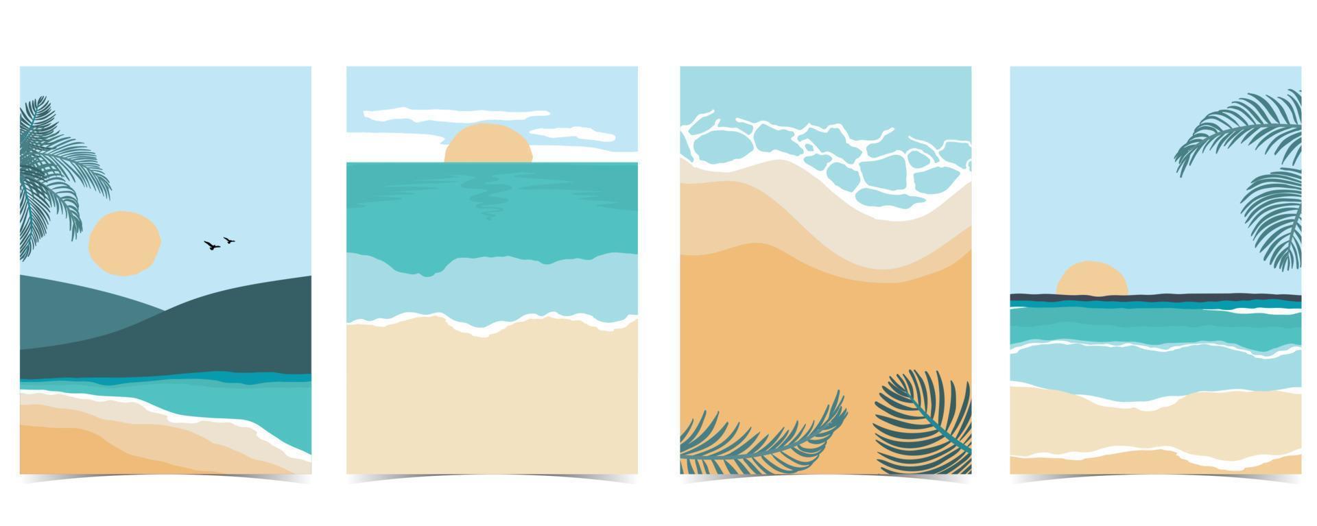 Beach summer party invitation with sun,sea and sky in the daytime vector