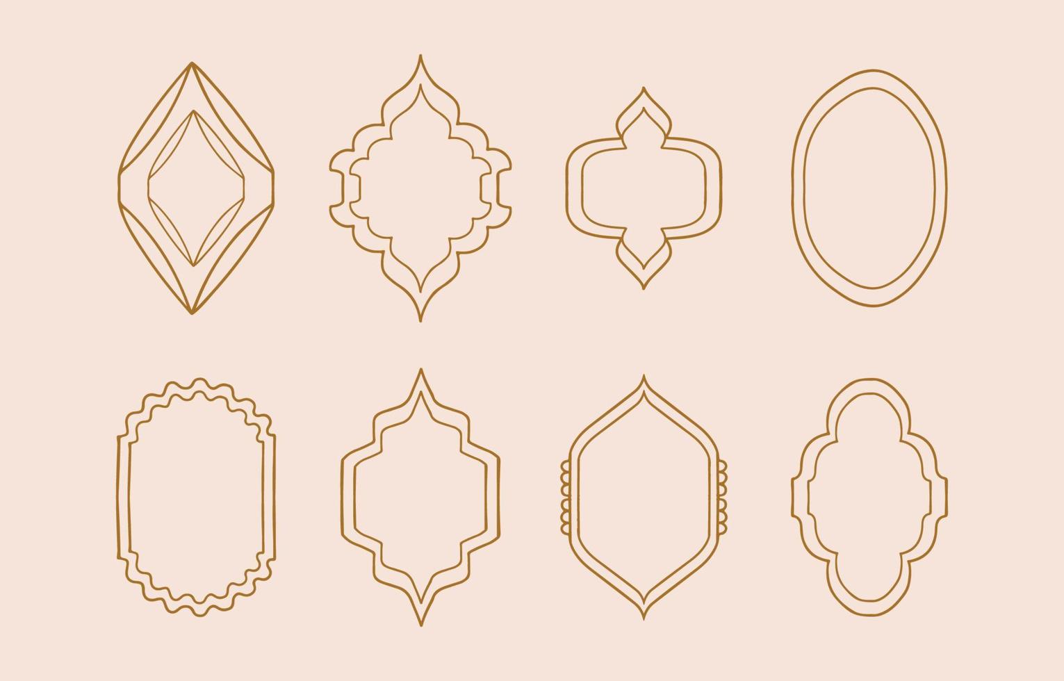 Collection of line design with shape,frame.Editable vector illustration for social media,icon