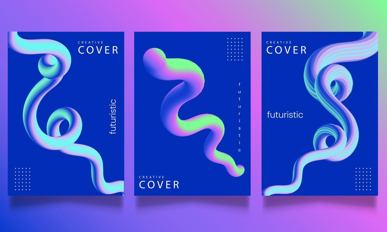 Set of vector abstract trendy, futuristic gradient illustrations, backgrounds for the cover of magazines about dreams, future , music poster.