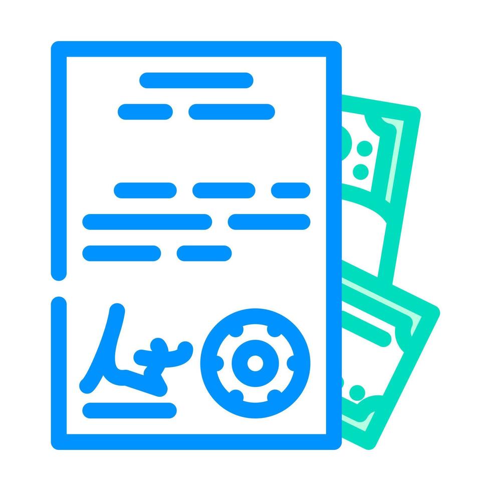 purchase of documents color icon vector illustration