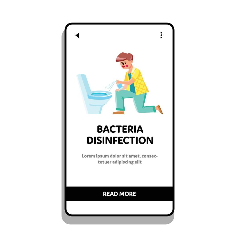 Bacteria Disinfection Spraying Man Toilet Vector