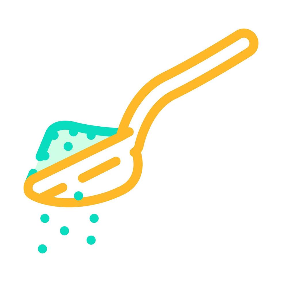 cuchara con ilustración de vector de icono de color de polvo