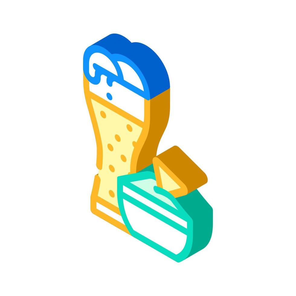nachos snack and beer isometric icon vector illustration