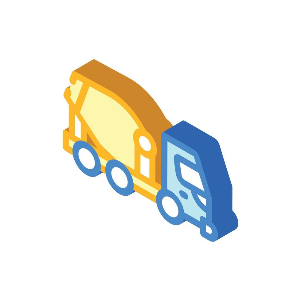 concrete mixer truck isometric icon vector illustration