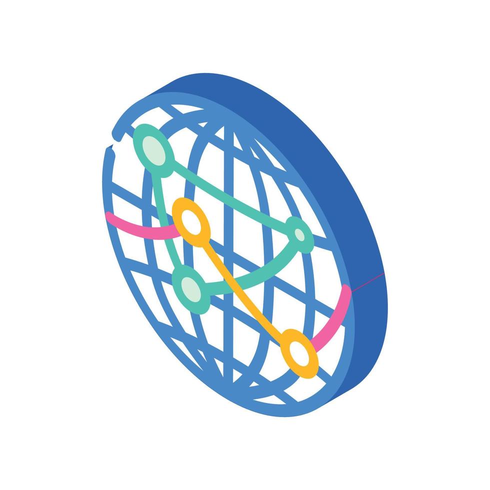international logistics business isometric icon vector illustration