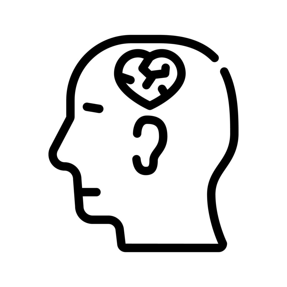 relación psicología línea icono vector ilustración plana