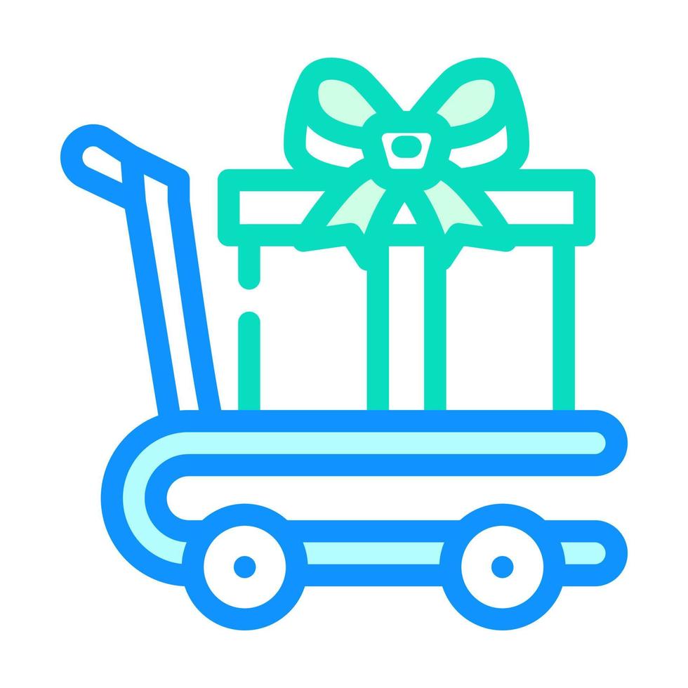 cart carry gift color icon vector illustration