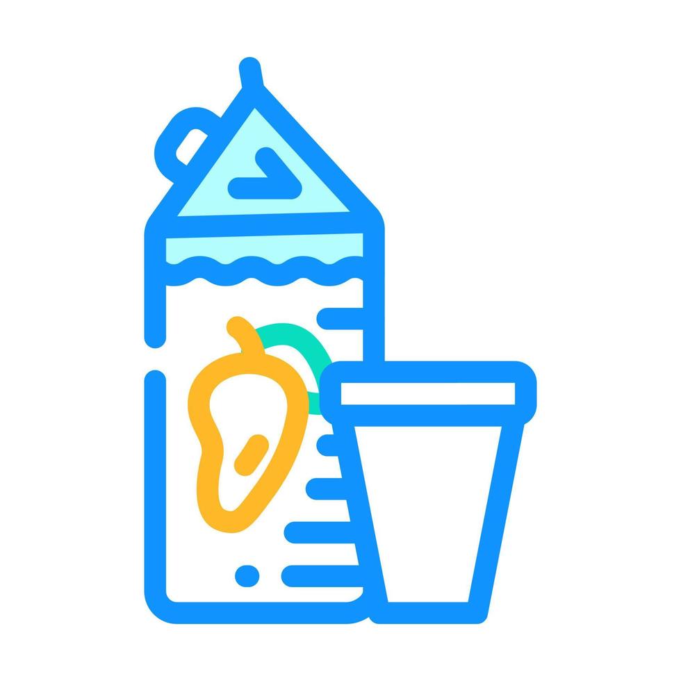 línea de ilustración vectorial de icono de color de mango de jugo vector
