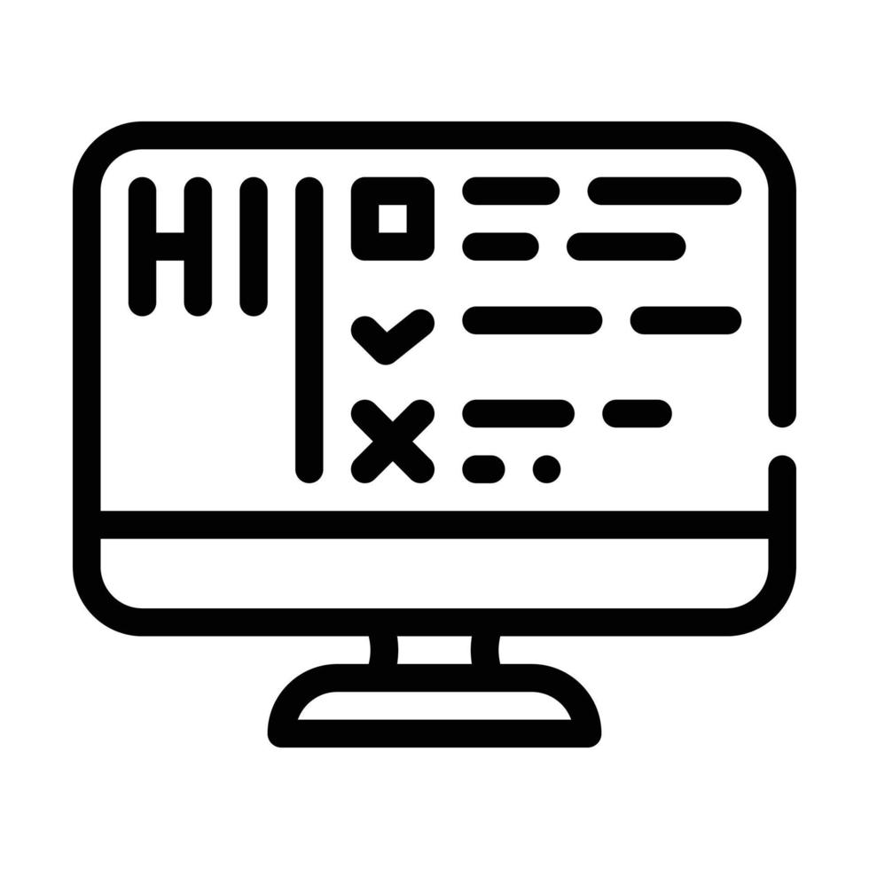 turing test line icon vector isolated illustration