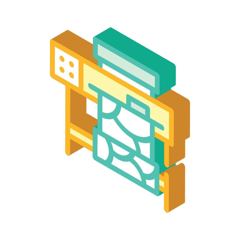 printer for printing on fabric isometric icon vector illustration