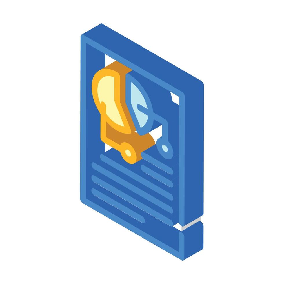 pie chart lesson isometric icon vector illustration