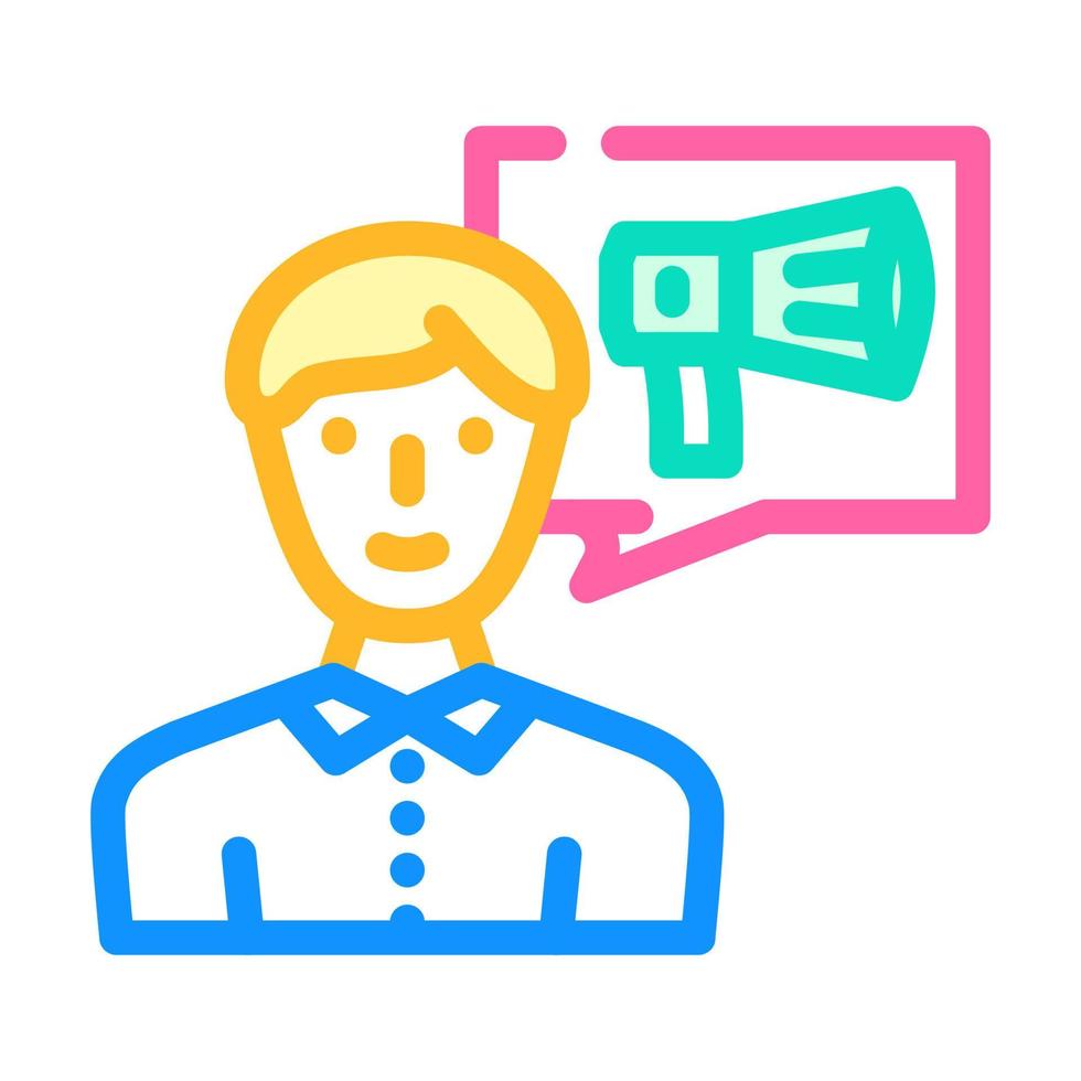 marketing director color icon vector illustration