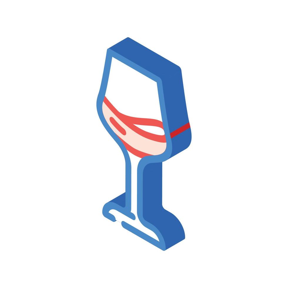 copa de vino icono isométrico ilustración vectorial vector