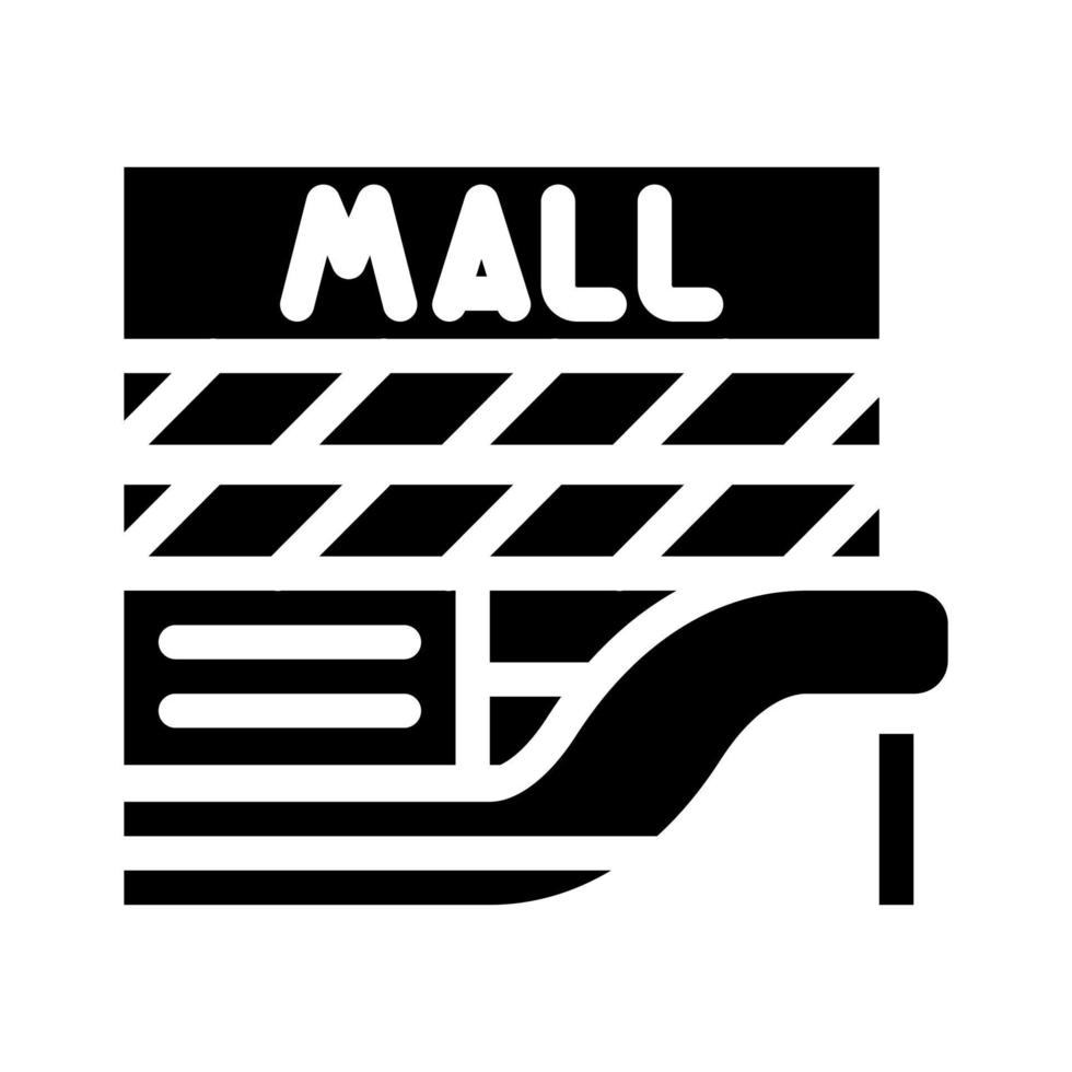 ilustración de vector de icono de glifo de centro comercial