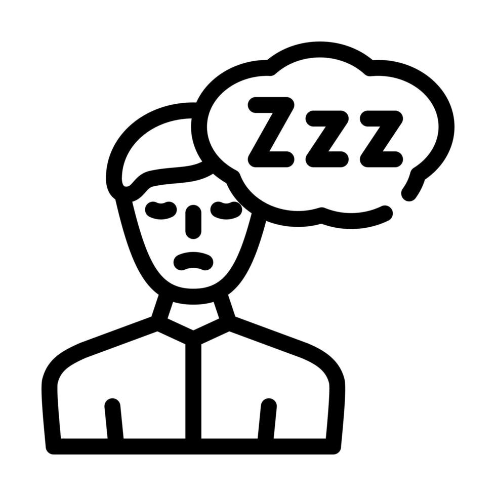sleepiness diabetes symptom line icon vector illustration
