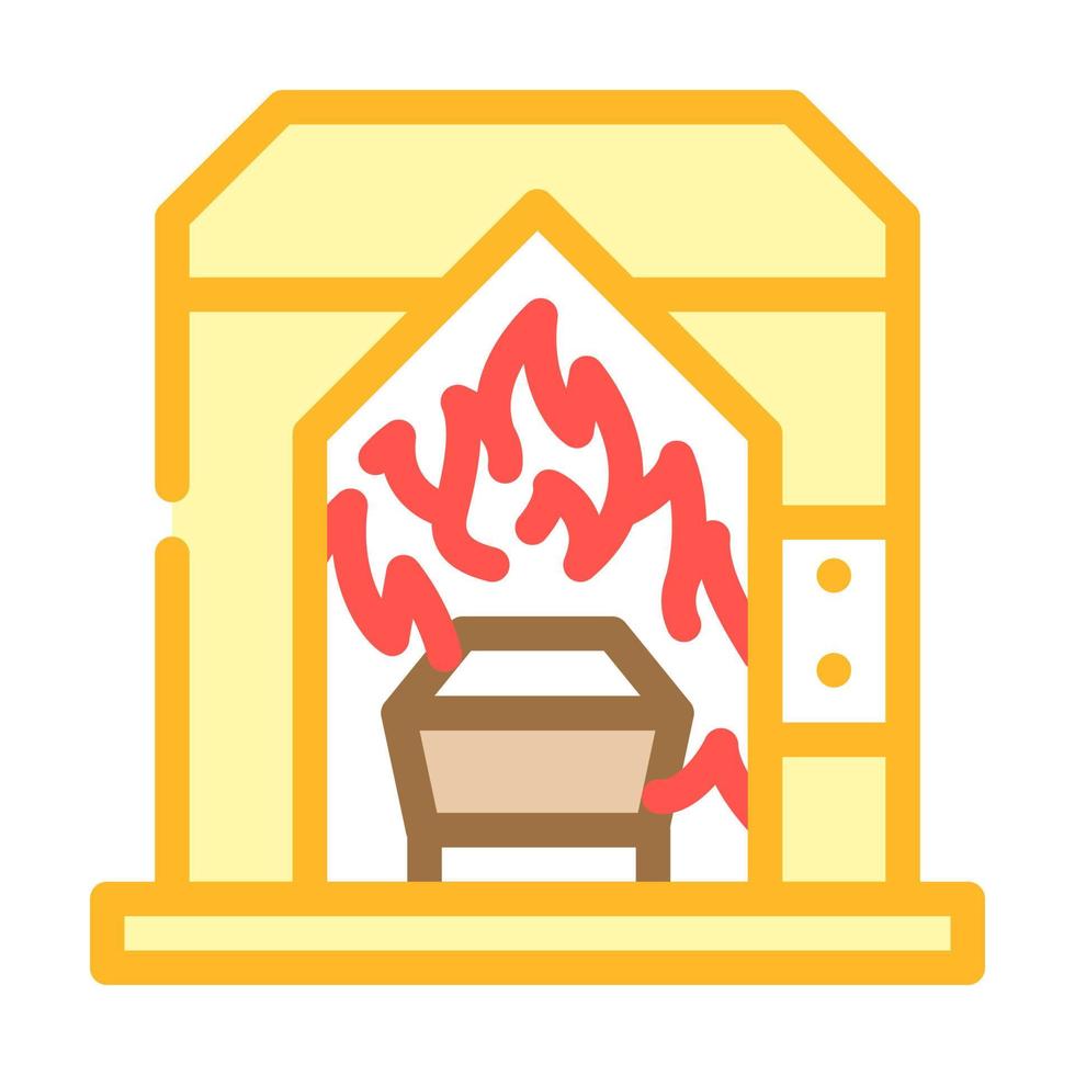 rite of cremation color icon vector illustration