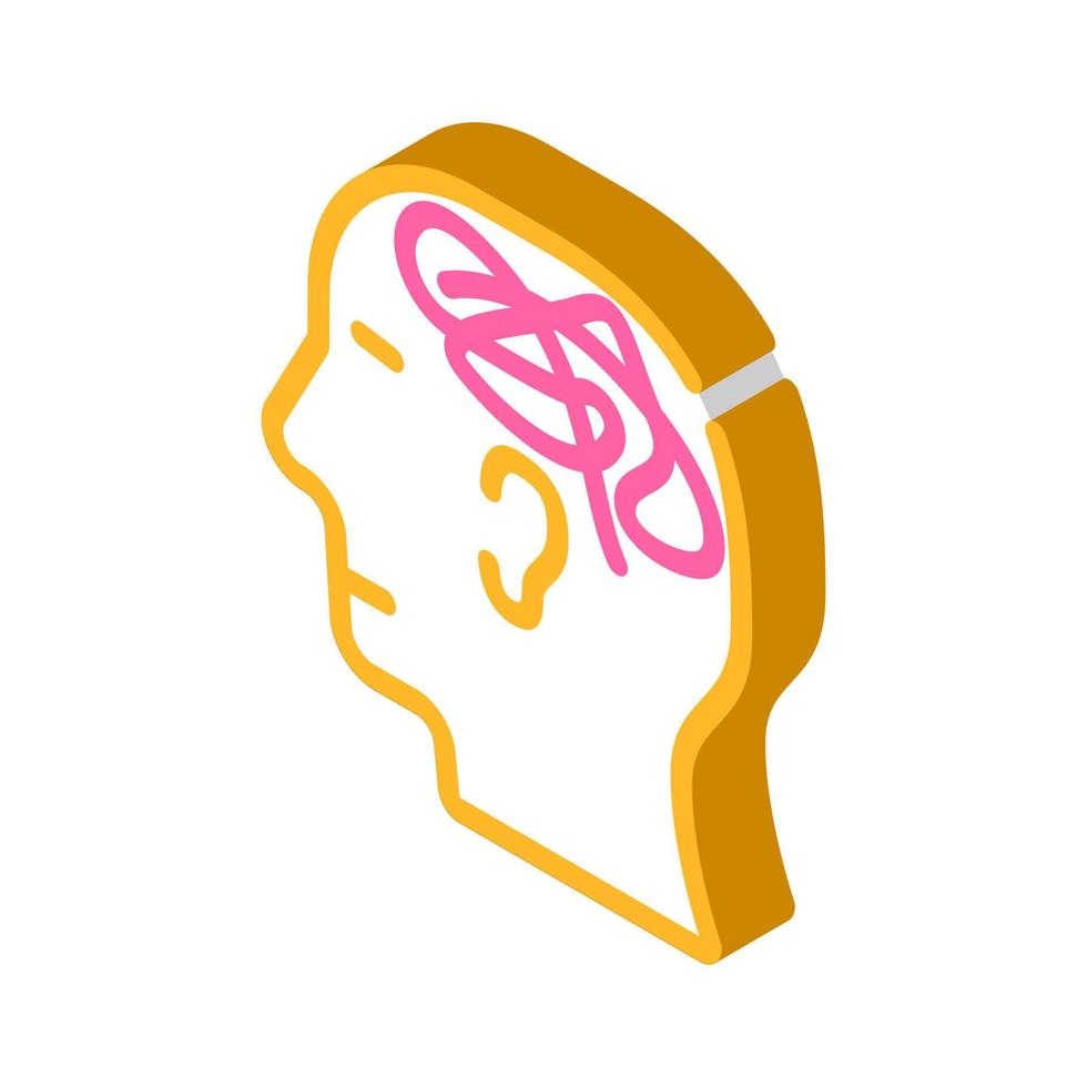 mess in head glyph icon vector illustration