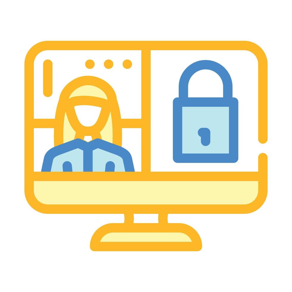closed conference color icon vector illustration