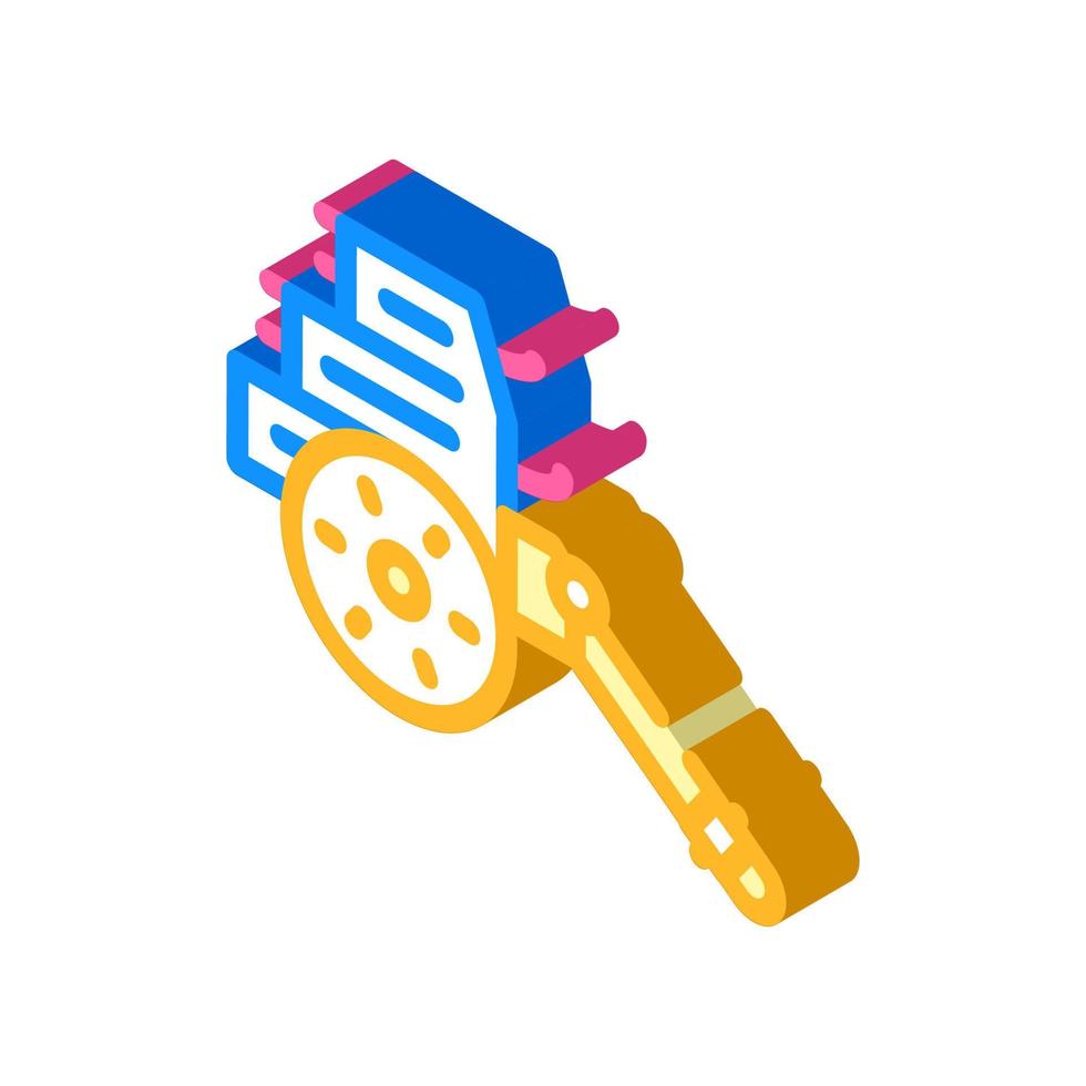 organ antique gun isometric icon vector illustration