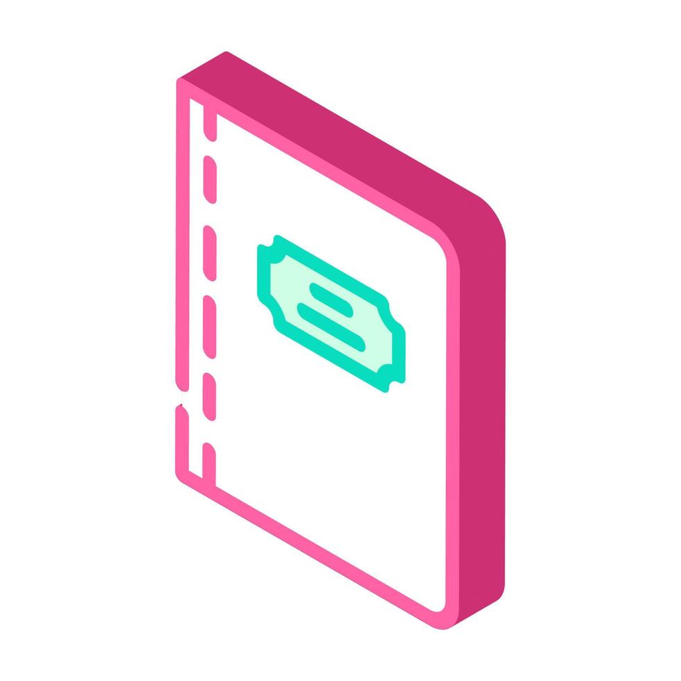 notebook for notes isometric icon vector illustration