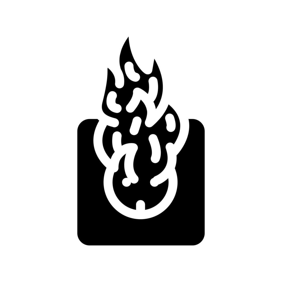 en la ilustración de vector de icono de glifo de socket de fuego