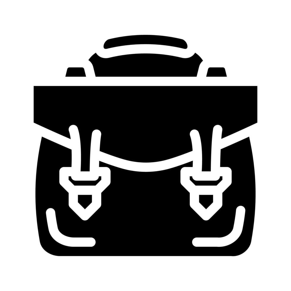 working briefcase glyph icon vector illustration