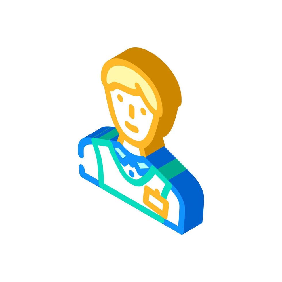 salesman store isometric icon vector illustration