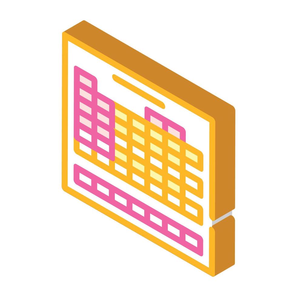 table of chemical elements isometric icon vector illustration