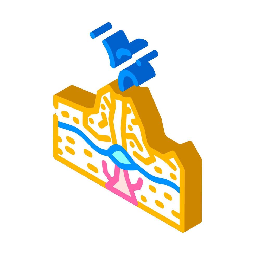 phreatic type of eruption isometric icon vector illustration