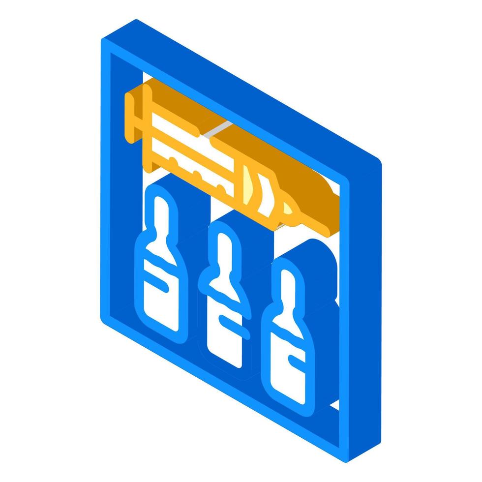 syringe with vaccine isometric icon vector illustration