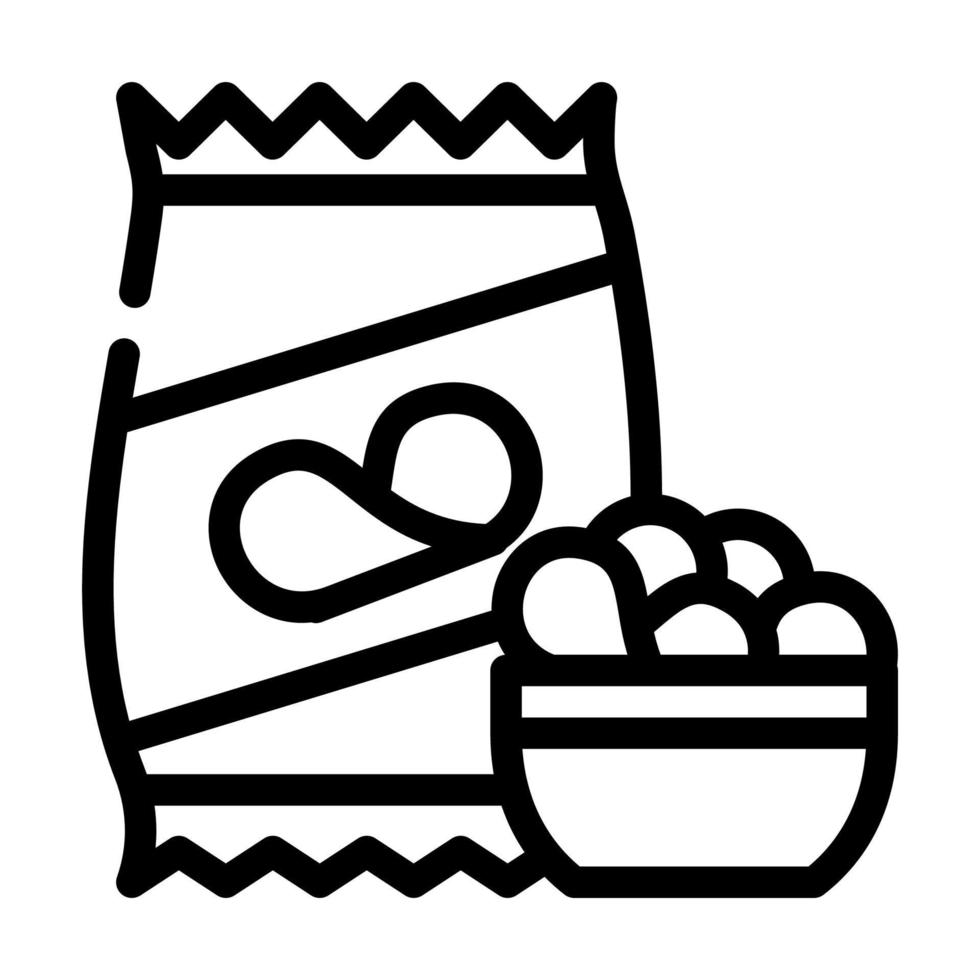 chips snack línea icono vector ilustración