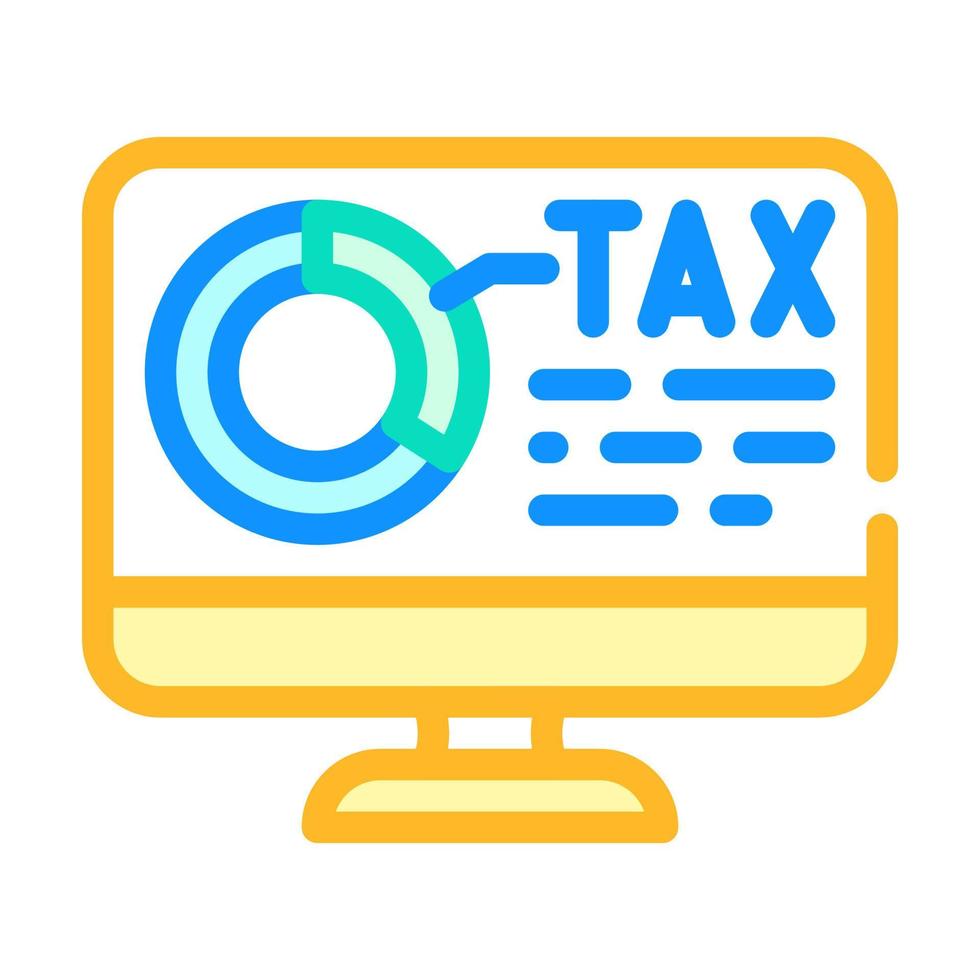 online tax report color icon vector illustration