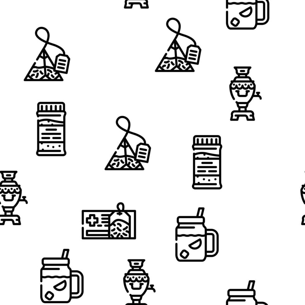 Tea Healthy Drink Vector Seamless Pattern