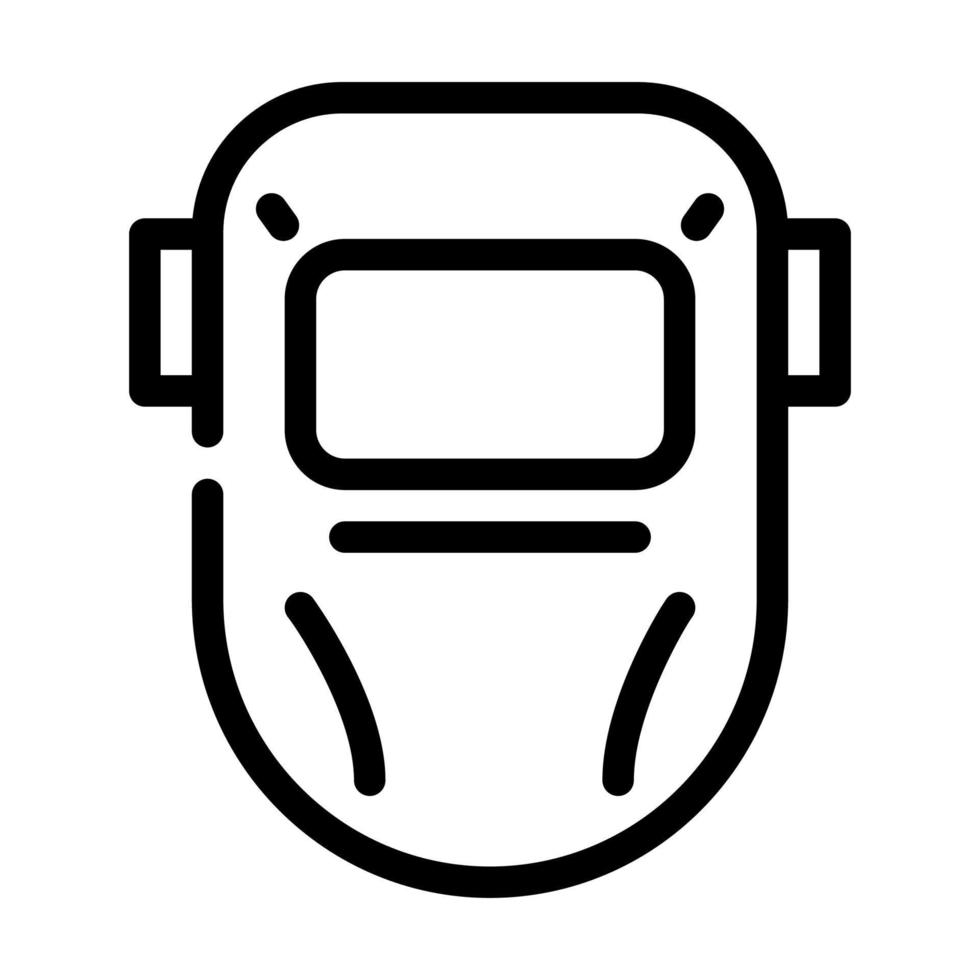 ilustración de vector de icono de línea de casco de soldadura
