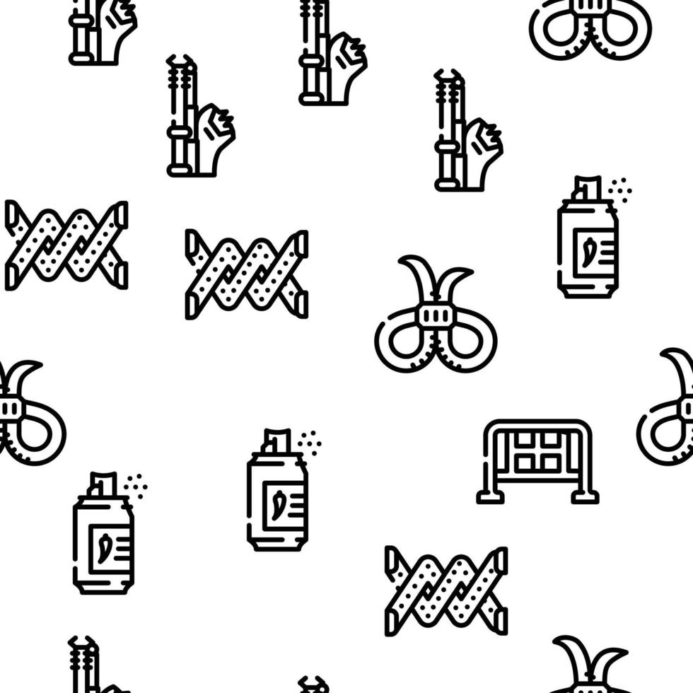 Protests Meeting Event Vector Seamless Pattern