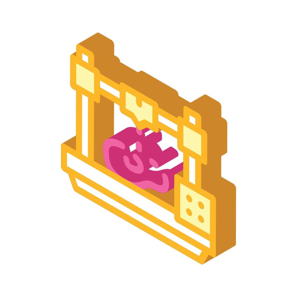 printing prostheses on 3d printer isometric icon vector illustration