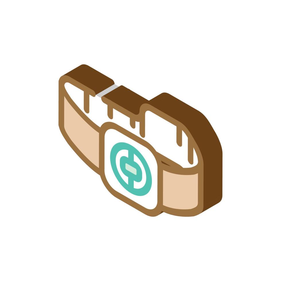 chest heart rate monitor isometric icon vector illustration