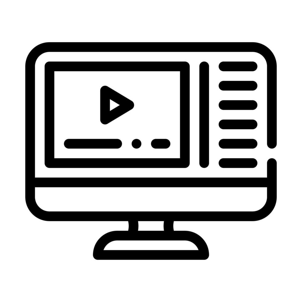 video courses line icon vector illustration line