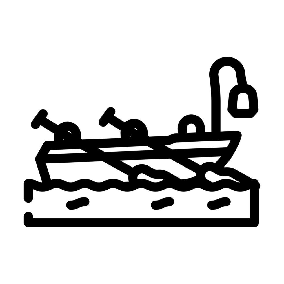 boat pirate line icon vector illustration