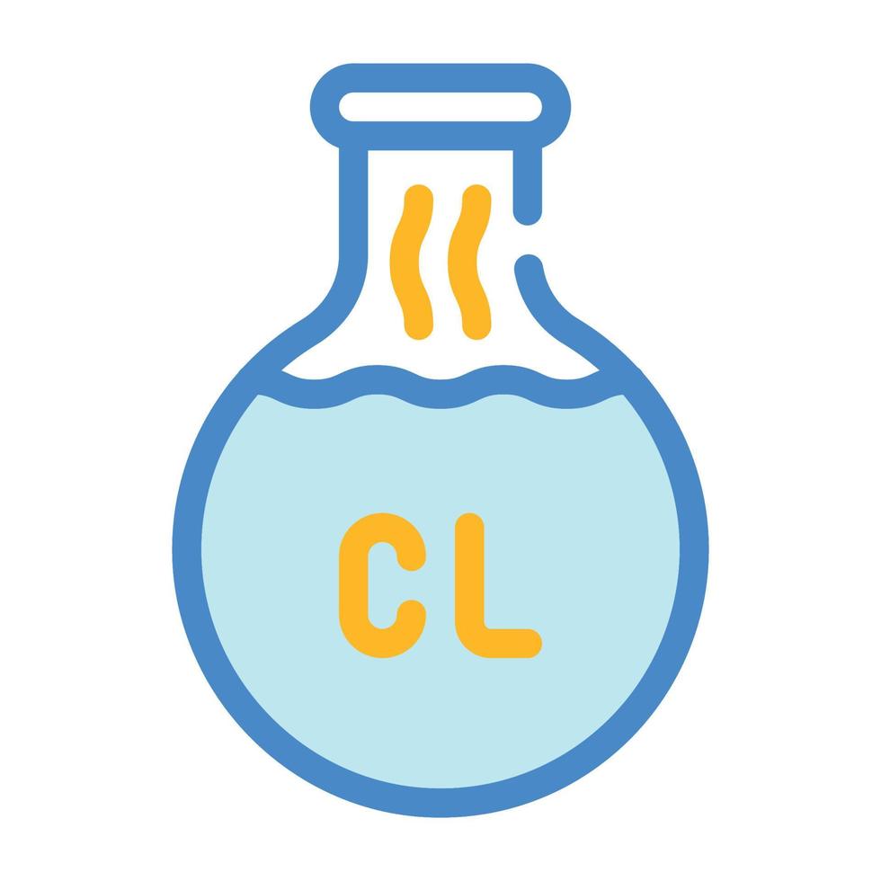 chlorine flask color icon vector flat illustration